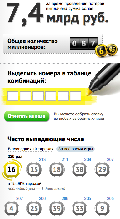Статистика государственных лотерей