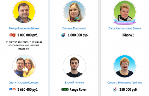 Победители лотерей